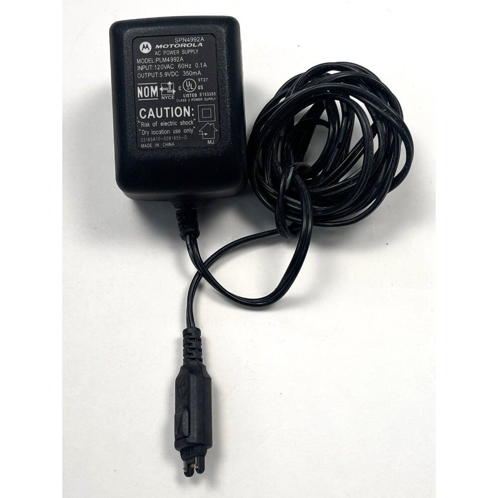 OEM Motorola SPN4992A AC Power Supply Wall Adapter 5.9V 350mA Black PLM4992A EUC